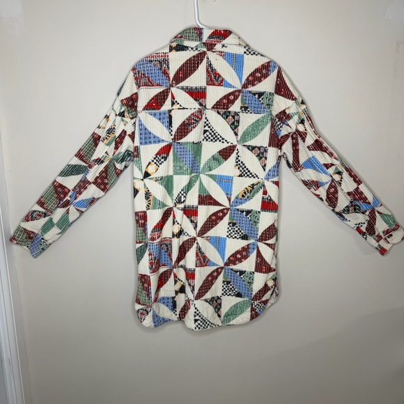 BDG Urban Outfitters Serena Patchwork Corduroy Shacket Jacket Size Small Petite - Picture 2 of 13